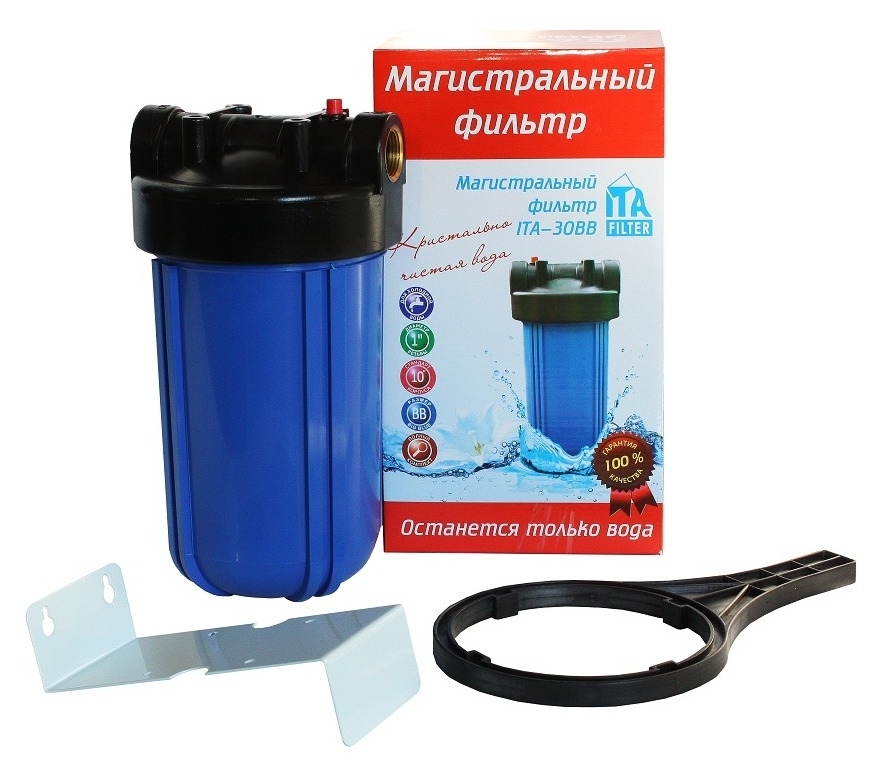 Фильтр магистральный ITA FILTER / Ита Фильтр ITA-30 BB 1" для холодной воды, с колбой из пластика, резьба 1дюйм, 30л/мин / водоснабжение
