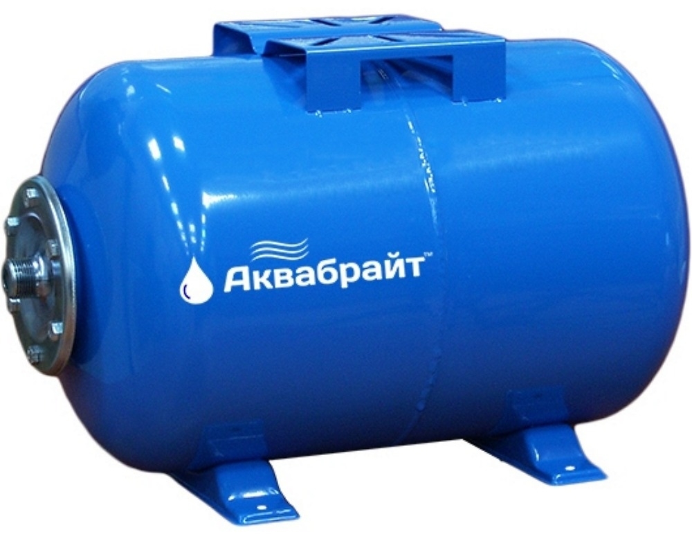 Гидроаккумулятор Аквабрайт ГМ-100 Г горизонтальный, из стали, синий, объемом 100л / водоснабжение