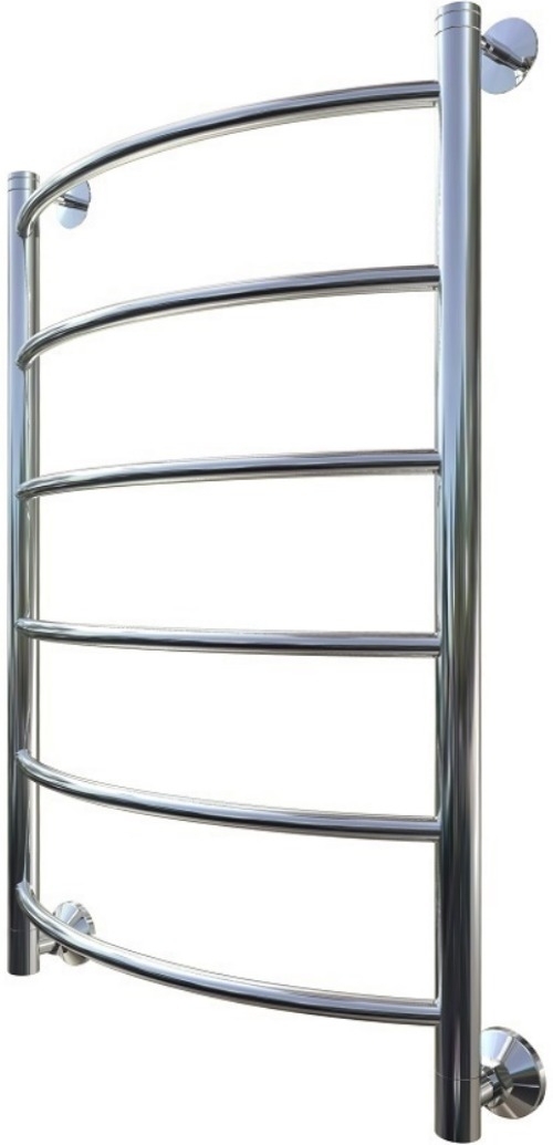 Полотенцесушитель водяной ТРУГОР Приоритет НК 1 лесенка, горизонтальное подключение, из нержавеющей стали, хром, 1/2дюйма, 806х554х165мм, 373Вт / отопление