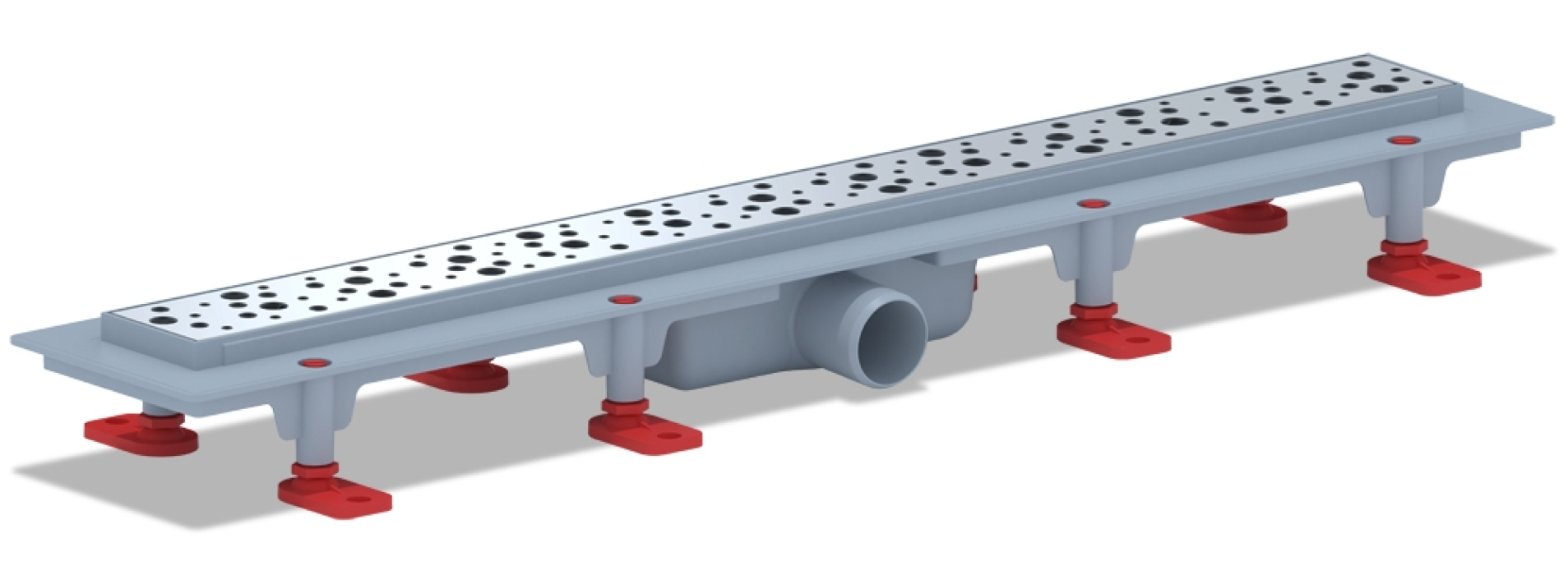 Трап для душа Анипласт Бриз горизонтальный слив, из пластика и нержавеющей стали, серый, диаметр 40мм, 65×6.2см / водоотведение и канализация