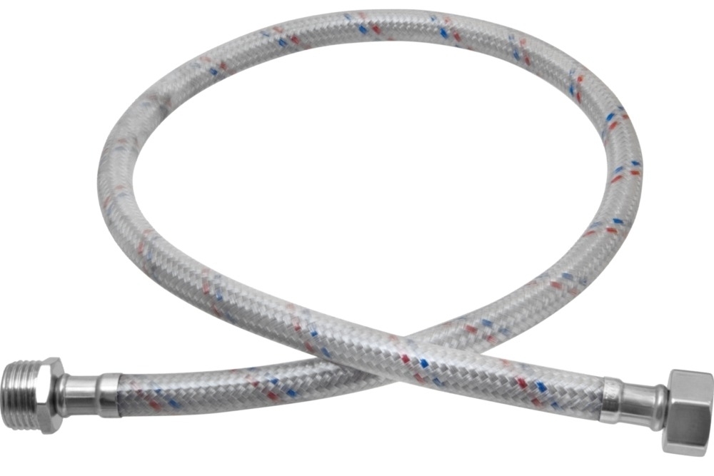 Гибкая подводка для воды MIXTON / Микстон для смесителей, внутренняя-наружная резьба, из нержавеющей стали и нейлона, диаметр 1/2дюйма, 0.4м, 1шт. / водоснабжение