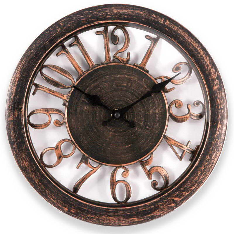 Часы настенные ENGY / Энджи ЕС-16 кварцевые, круглые, из пластика, цвет коричневый, 275х275х38мм / товары для дома