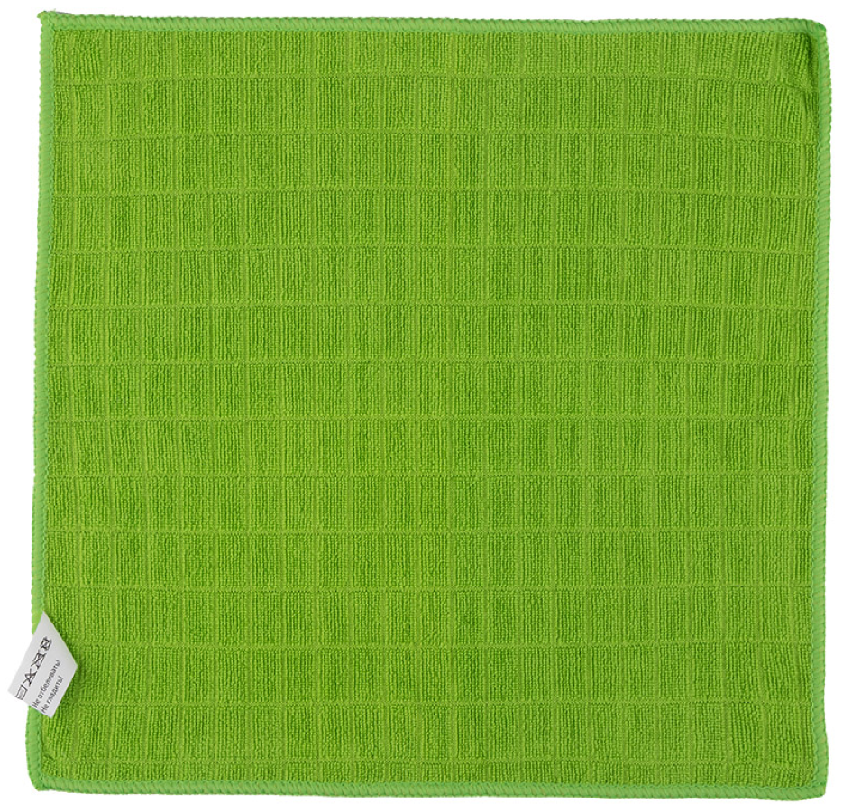 Салфетка для уборки Рыжий кот из микрофибры, вафельная, универсальная, зеленая, 30х30см / хозяйственные товары
