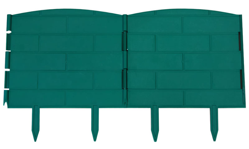 Бордюр садовый PARK / Парк для газонов и грядок из полиэтилена, зеленый, длина 1.2м, высота 22см / дом и сад