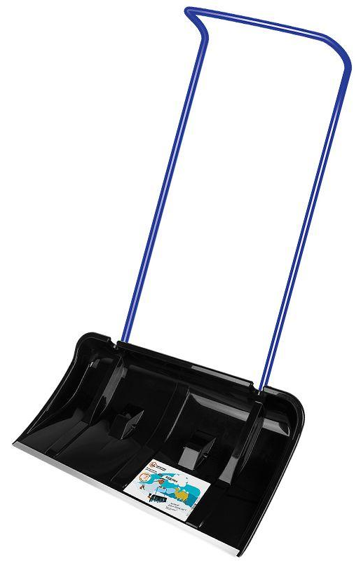 Лопата Центроинструмент Бедуин движок скрепер для уборки снега на колесиках, с рукояткой, из пластика и металла, ковш 800х440мм / садовый инструмент