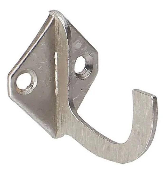 Крючок-вешалка для одежды СКОБЯНОЙ 008006 1-рожковый, настенный, металлический, цвет хром, в упаковке 1шт. / товары для дома