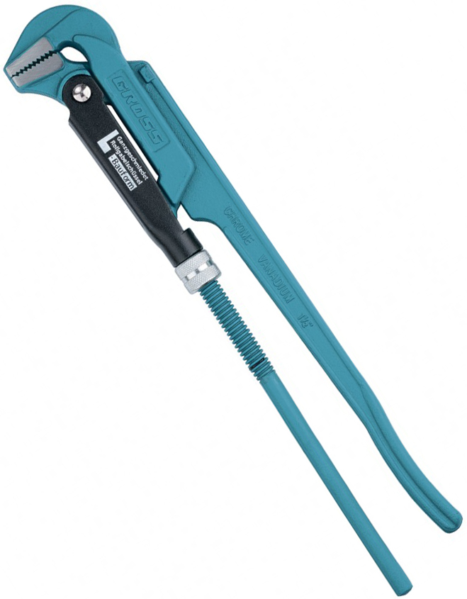 Ключ трубный GROSS / Гросс №2 рычажный, усиленный, из хромованадиевой стали, диаметр 1.5дюйма, 400мм / инструменты