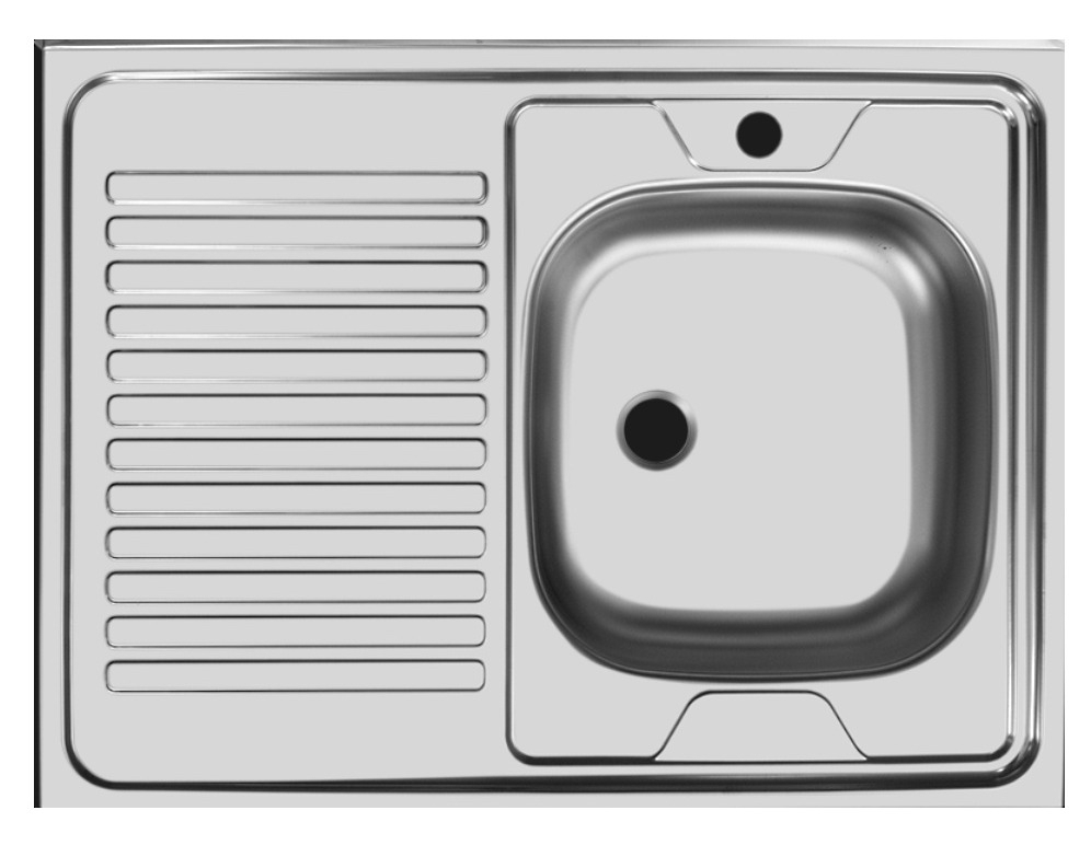 Мойка Ukinox / Юкинокс Стандарт для кухни правая накладная, прямоугольная, из нержавеющей стали, серая, 800х600х150мм / сантехника
