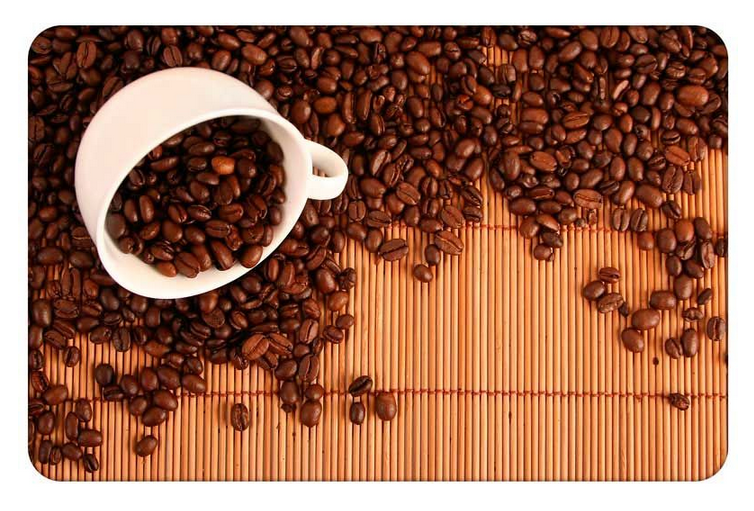 Салфетка сервировочная Рыжий кот РРМ-01-CS Зерна кофе прямоугольная, из полипропилена, коричневая, размер 28×40см / кухонные принадлежности