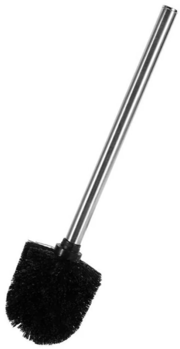 Ершик для унитаза Fora / Фора FOR-WC002 напольный, из нержавеющей стали, цвет черный, размером 360×80х80мм / товары для дом
