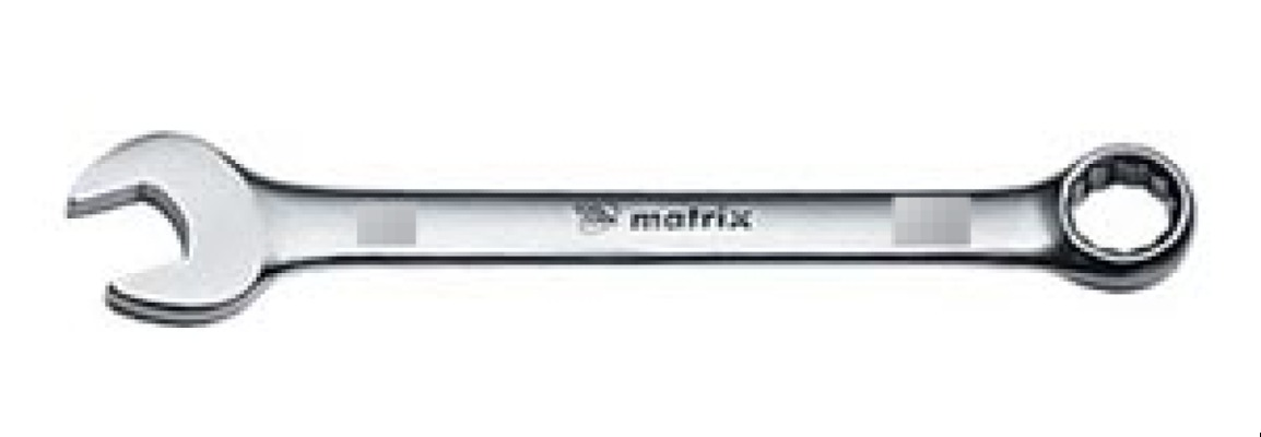 Ключ комбинированный Matrix / Матрикс гаечный, зеркальная полировка, из хромованадиевой стали, серый, 19мм / инструменты