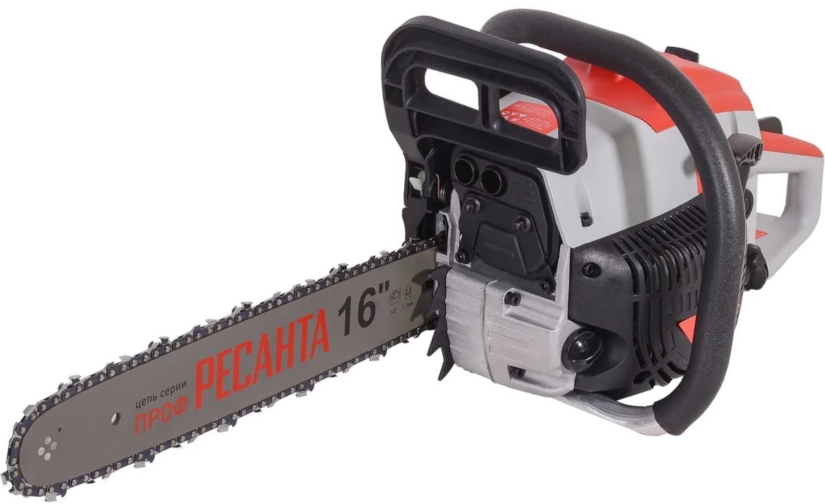 Бензопила Ресанта БП-4516 бытовая, полотно 40см, шаг 3/8дюйма, 57 звеньев, 2300Вт / инструмент