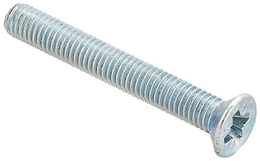 Винт Fixbox / Фиксбокс DIN 965 метрический оцинкованный, стальной, серый, 4×40мм, резьба М4, 6шт. / крепеж