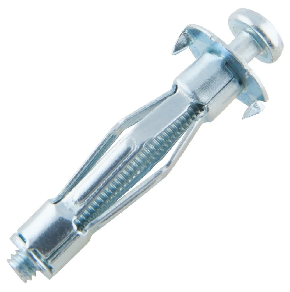 Дюбель KEW / Кев MOLLY бабочка для пустотелых конструкций с винтом, металлический, серый, 6×16мм, 4шт. / крепеж и фурнитура