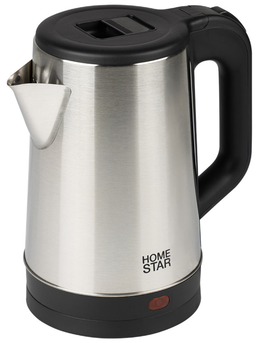 Чайник электрический HomeStar / ХоумСтар HS-1041 в корпусе из нержавеющей стали, серебристый, 1.8л, 1500Вт / товары для дома