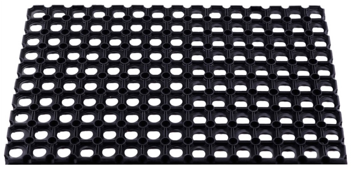 Коврик придверный Sunstep / Санстеп грязесборный, из резины, черный, 40х60х1.6см / товары для дома