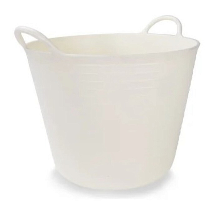 Ведро строительное RUBI / Руби круглое гибкое с ручками, пластиковое, кремовое, 40л / строительство и ремонт