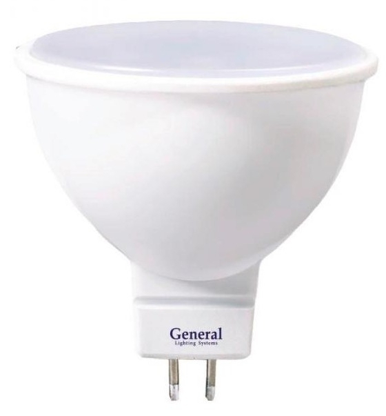 Лампочка светодиодная General Lighting Systems / Дженерал Лайтинг Системс GLDEN MR 16 для спотов 51мм, софит, GU5.3, 4500К, 470Лм, холодный белый, 220В, 7Вт / освещение