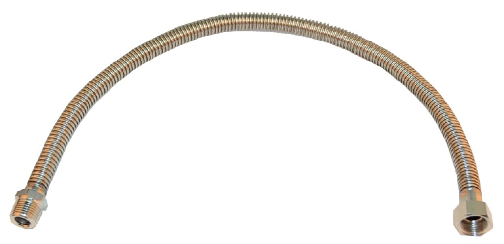 Подводка для газа TUBOFLEX / Тубофлекс сильфонная с внутренней-наружной резьбой, гайка-штуцер, стальная, серая, диаметр 1/2дюйм, 2м / газовый шланг