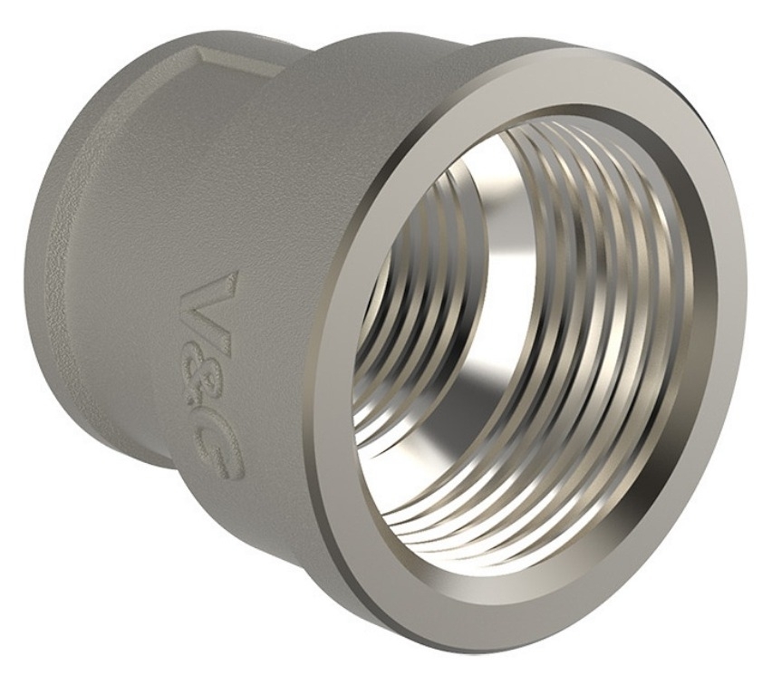 Муфта переходная V&G / В&Г внутренняя из латуни, серая, диаметр 11/4-1дюйма / фитинги