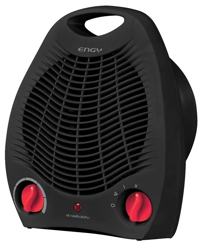 Тепловентилятор ENGY / Энджи EN-509 black электрический, в корпусе из пластика, 270х215х135мм, 20м², 220В, 2кВт / обогреватель