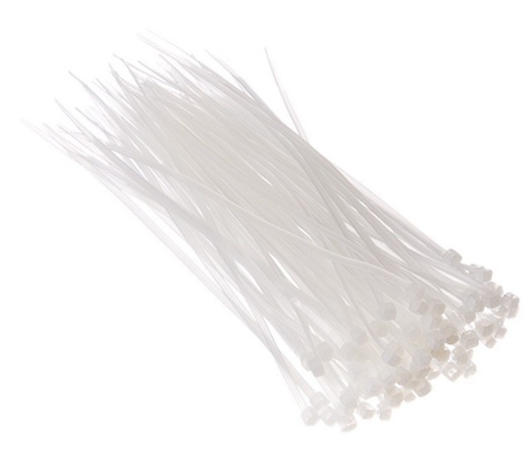 Хомут стяжка KEW / Кев нейлоновый, белый, 3.6×295мм, 100шт. / крепеж