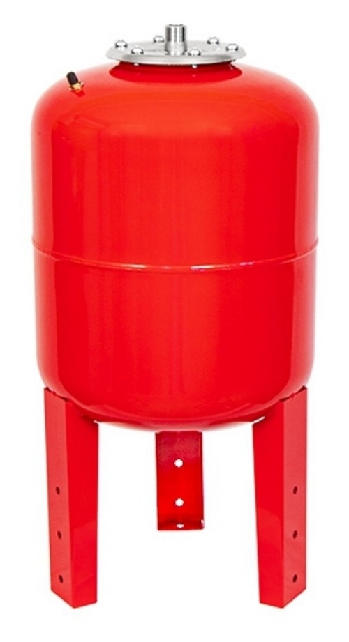 Расширительный бак Теплокс РБ-100 для отопления, стальной, красный, 1дюйм, горловина 95мм, 100л / водоснабжение