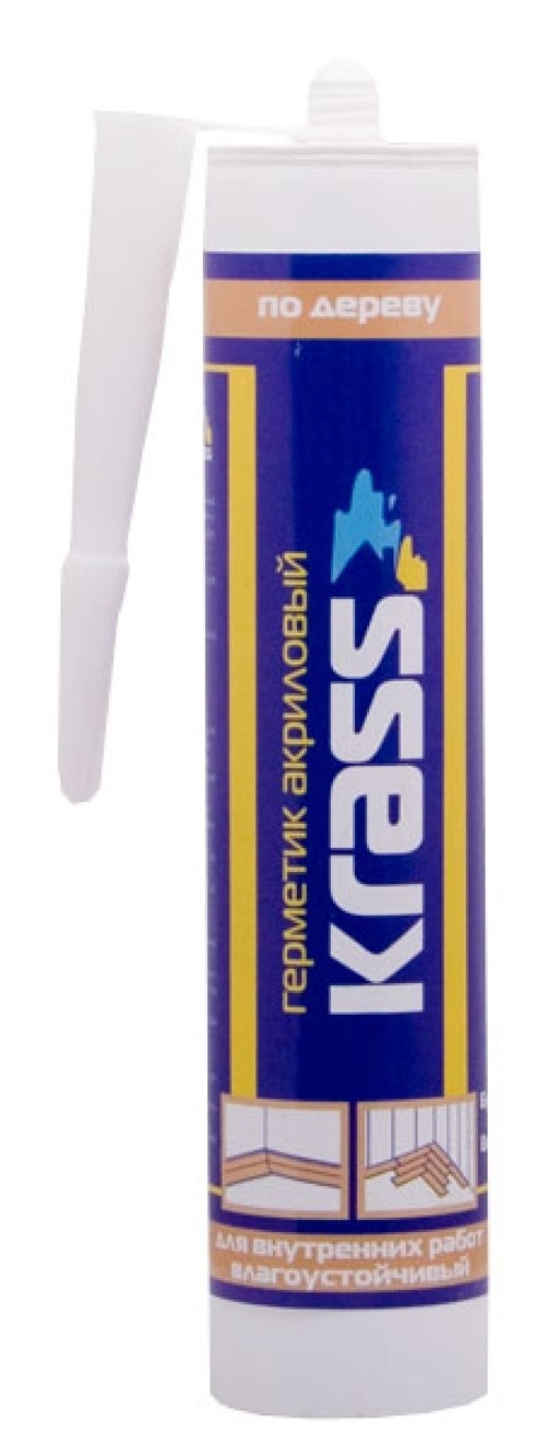 Герметик акриловый Krass / Красс Паркет для дерева, цвет сосна, 300мл / строительство и ремонт
