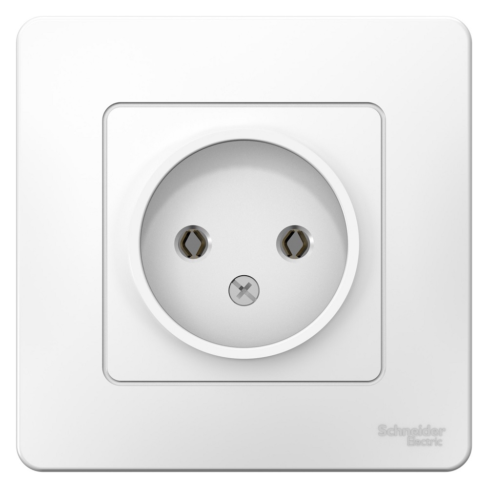 Розетка Schneider Electric / Шнайдер Электрик Blanca BLNRS000011 1-местная, без заземления, без защитных шторок, из пластика, цвет белый, 85×85×37.1мм, 16А, IP20