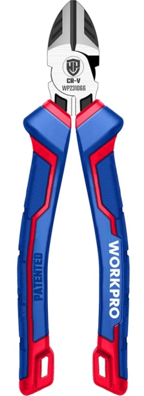 Бокорезы WORKPRO / Воркпро из хромованадиевой стали, синие, 180мм / кусачки