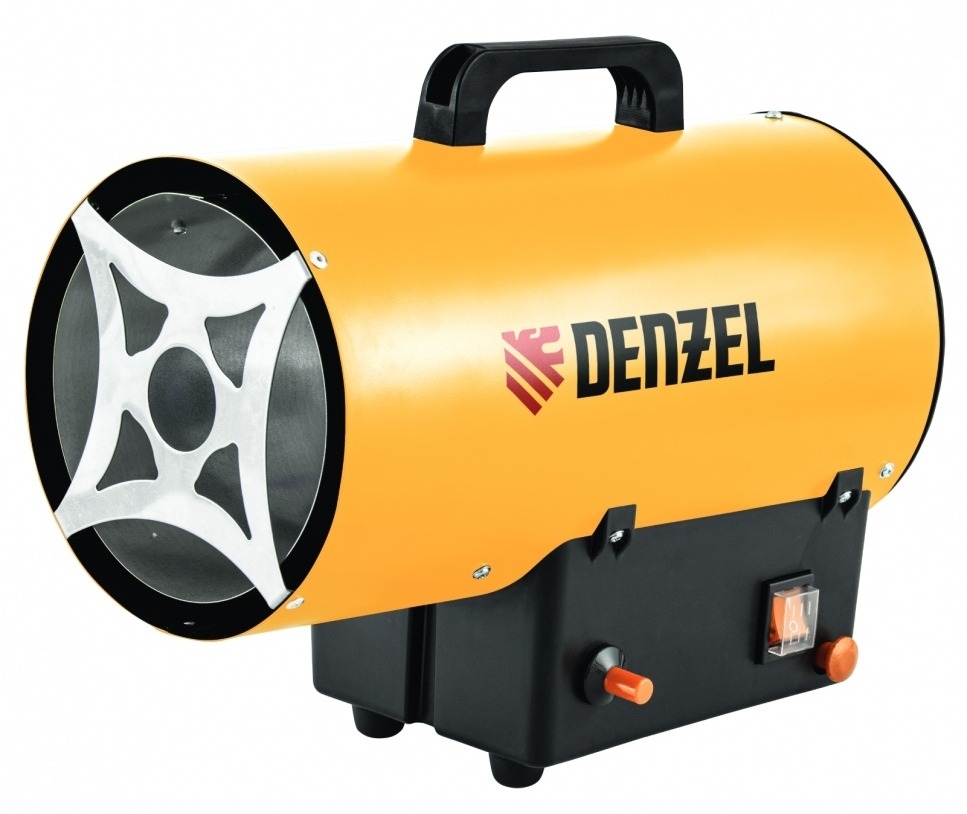 Тепловая пушка Denzel / Дензел GHG-10 газовая, в стальном корпусе, 390х215х290мм, 10кВт, 300м³/ч / отопление