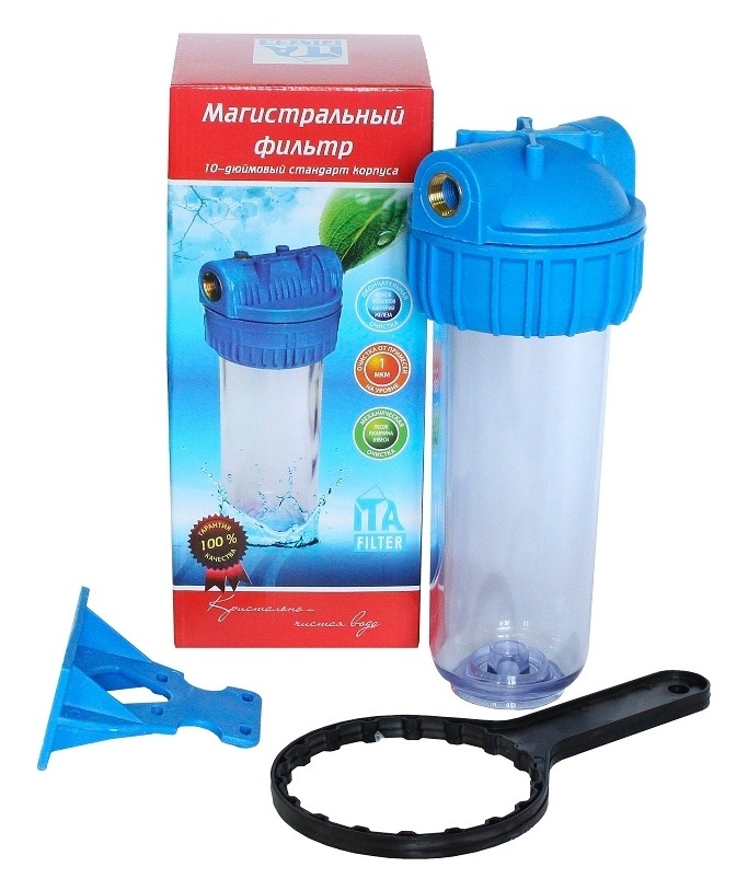 Фильтр магистральный ITA FILTER / Ита Фильтр ITA-21-1" для холодной воды, с прозрачной колбой из полипропилена, резьба 1дюйм, 15л/мин / водоснабжение
