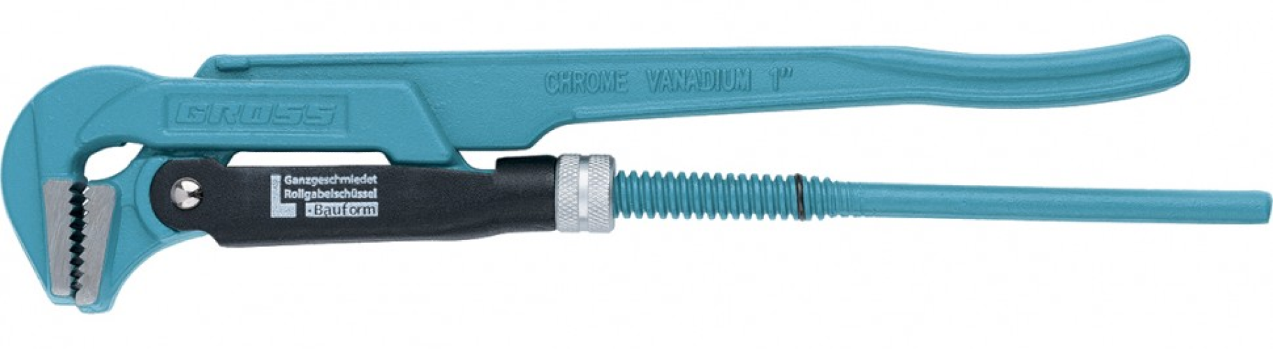 Ключ трубный GROSS / Гросс №1 рычажный, цельнокованый, из хромованадиевой стали, диаметр 1дюйм, 300мм / инструменты
