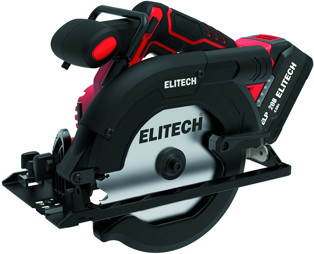 Дисковая пила Elitech / Элитек ПДА 2055БЛ аккумуляторная, черная, посадочный диаметр 20мм, диск 165мм, глубина 57мм, 20В / инструменты