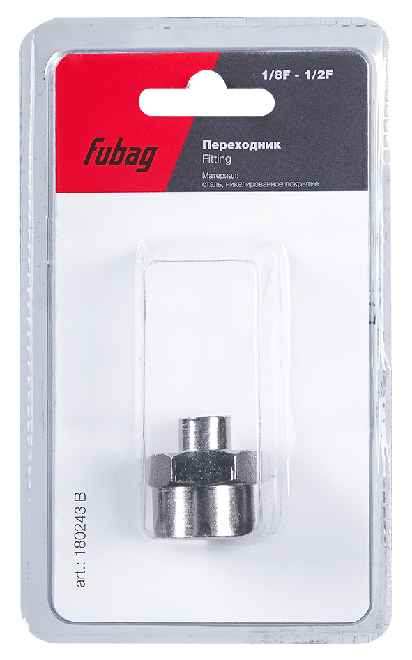 Переходник Fubag / Фубаг для пневмоинструмента, из стали, внутренняя резьба 1/8дюйма, 1/2дюйма / оснастка