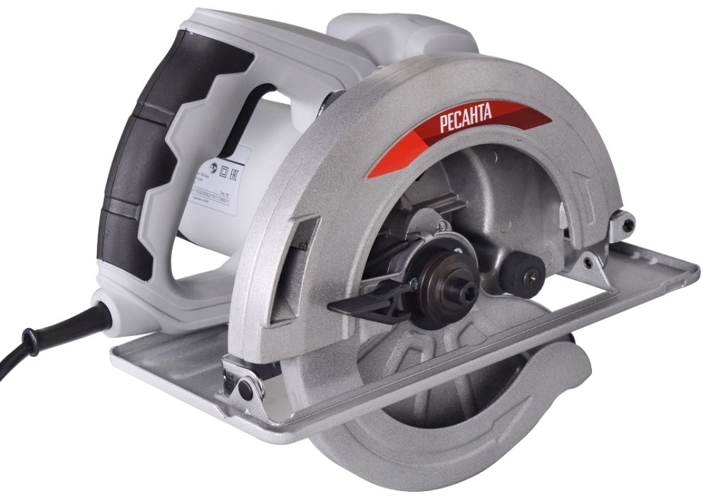 Дисковая пила Ресанта ДП-190/1800 профессиональная, серая, посадочный диаметр 20мм, диск 190мм, глубина 68мм, 1800Вт / инструменты