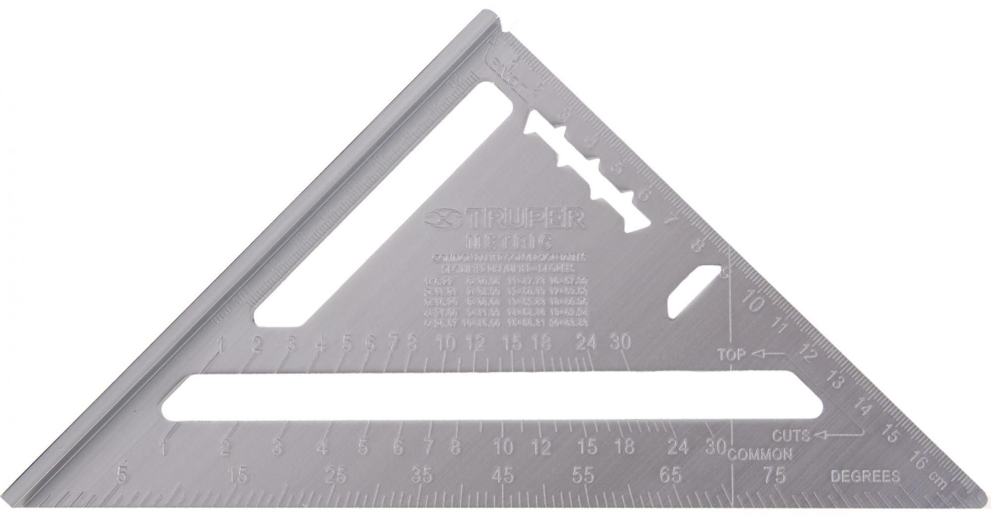 Угольник строительный TRUPER / Трупер Свенсона многофункциональный, из алюминия, серый, размер 177мм / инструменты