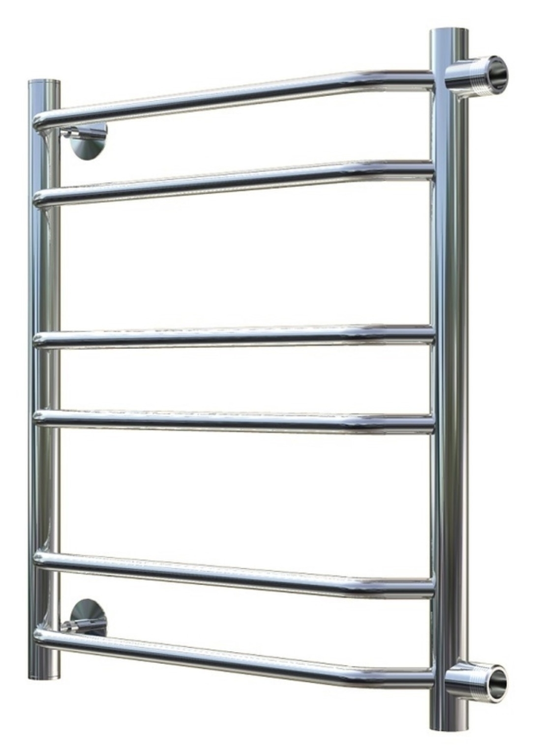 Полотенцесушитель водяной ТРУГОР Браво 3 лесенка, горизонтальное подключение, из нержавеющей стали, хром, 1дюйм, 600х500х120мм, 326Вт / отопление