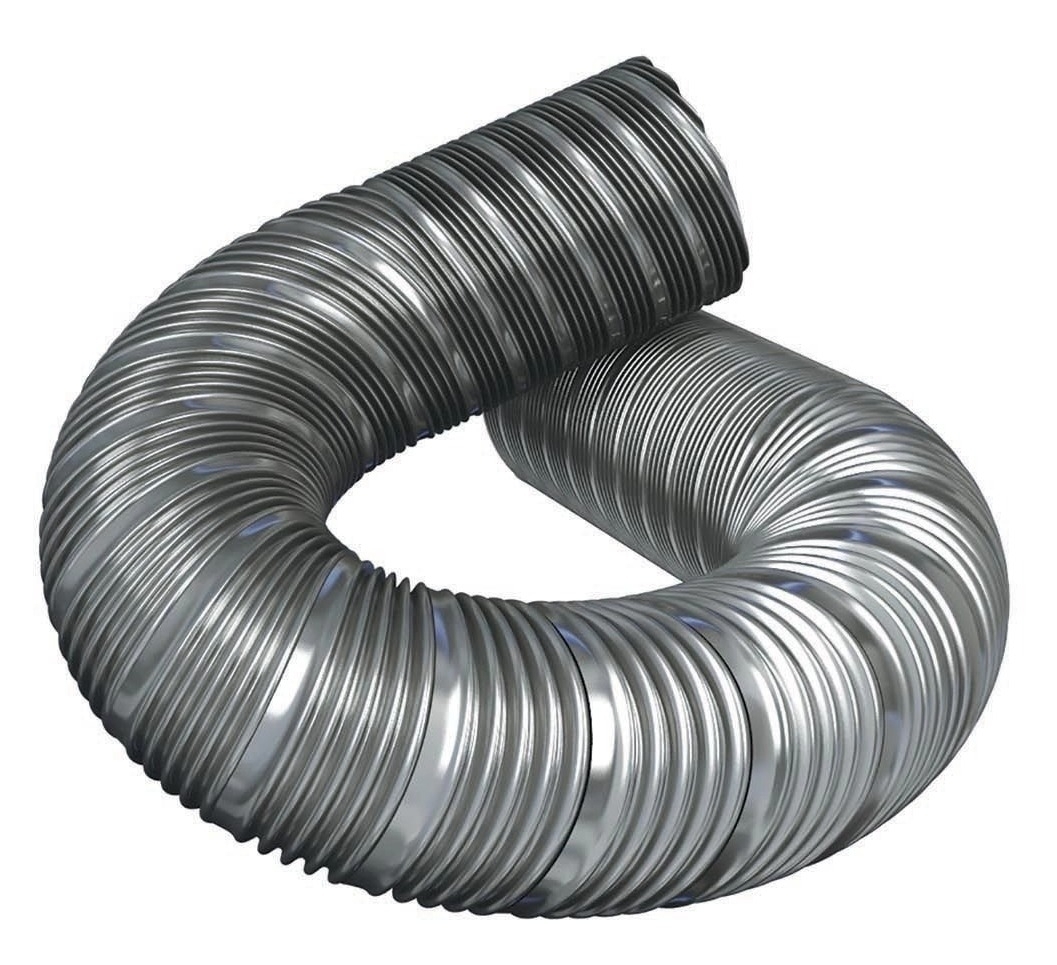 Воздуховод ЭРА гофрированный, гибкий, круглый, стальной, серебристый, диаметр 110мм, длина 1м / вентиляция