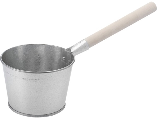 Ковш для бани с деревянной ручкой, оцинкованный / товары для бань и саун