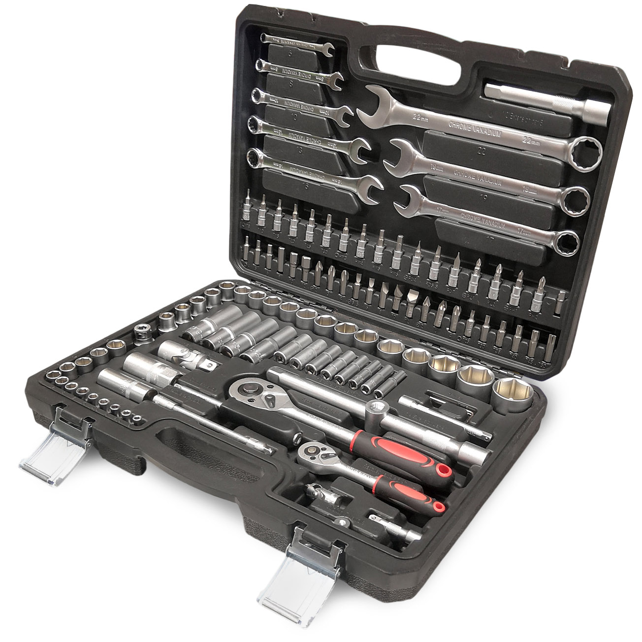 Набор инструментов MIXTON / Микстон для слесарно-монтажных, ремонтных и бытовых работ, из металла, 110 предметов