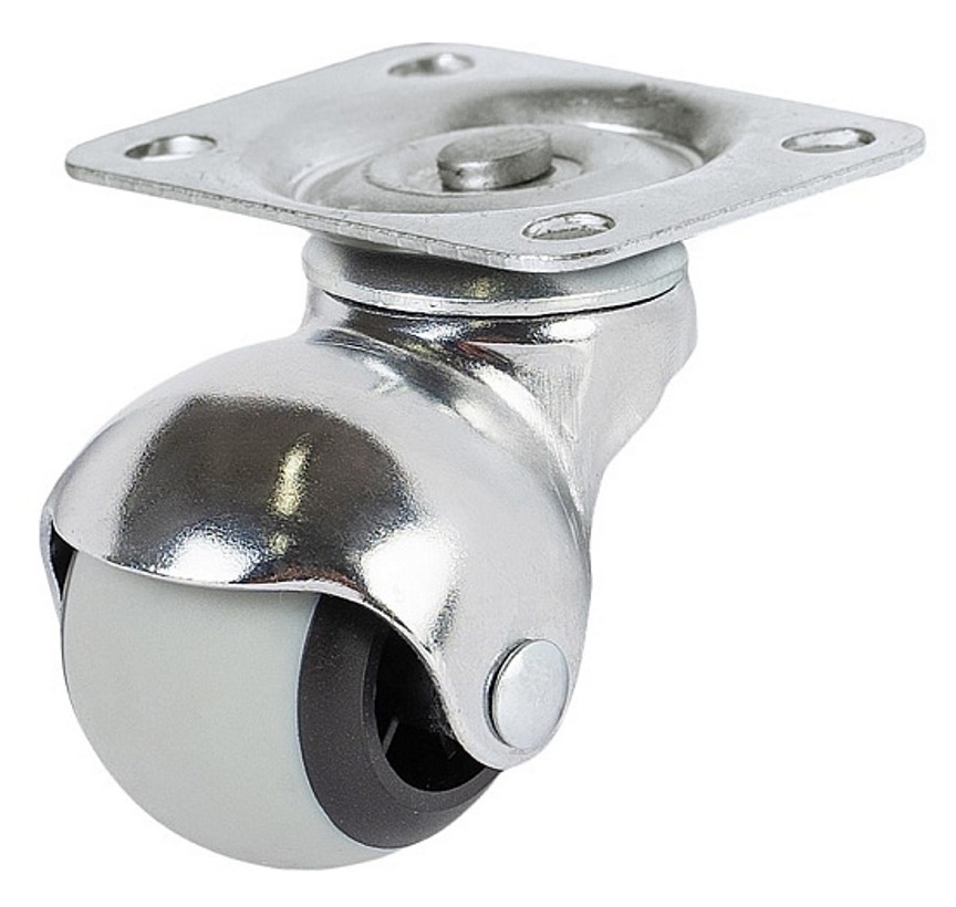 Мебельное колесо Larvij / Ларвидж LBP-40C поворотное, на платформе, пластиковое, серое, диаметр 40мм / фурнитура