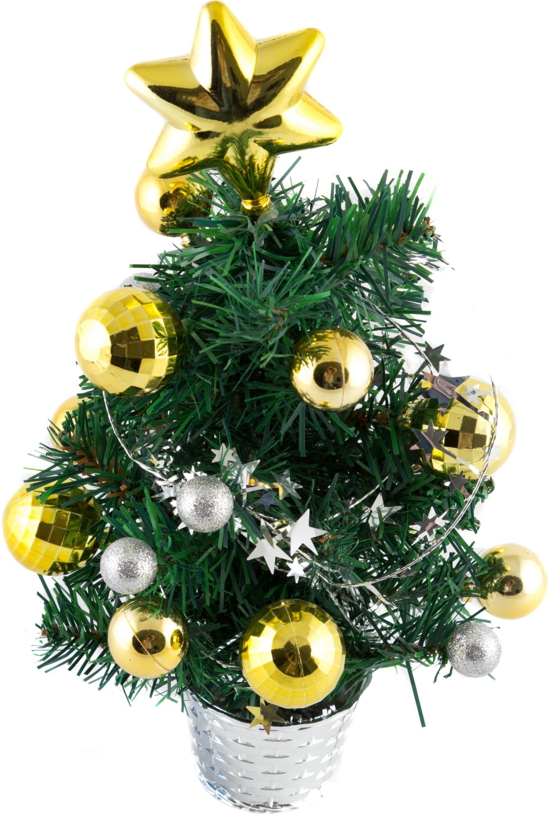 Елка искусственная Волшебная Страна декорированная, новогодняя, из ПВХ/пластика, зеленая, 30см / товары для праздников