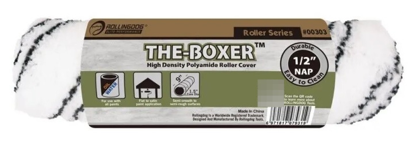 Ролик для валика Rollingdog / Роллингдог THE-BOXER бюгельный универсальный без ручки, из полиамида, ворс 12мм, диаметр 38мм, длина 230мм / строительство и ремонт