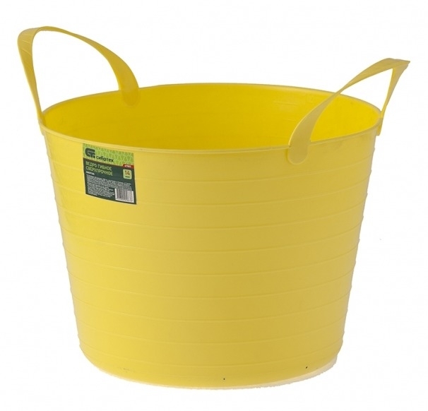 Ведро СИБРТЕХ хозяйственное гибкое сверхпрочное с ручками, из пластика, 14л / товары для дома