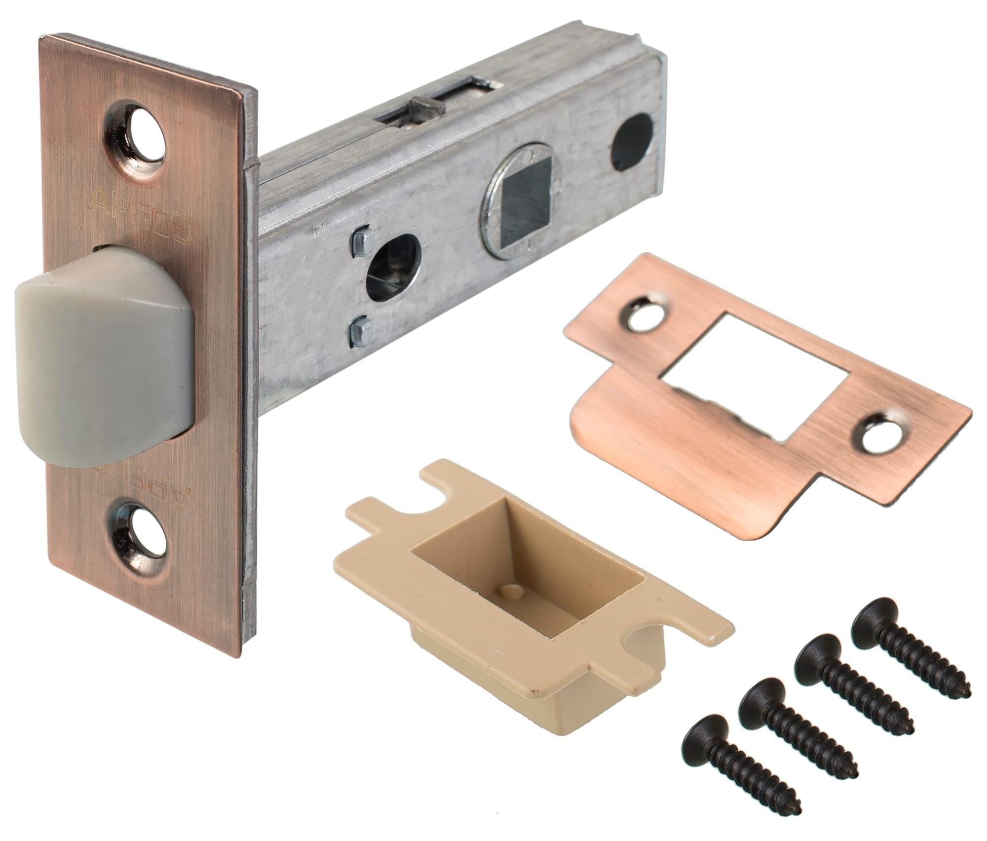 Защелка дверная Apecs / Апекс 5400-AB межкомнатная, из металла, цвет бронза / фурнитура для мебели