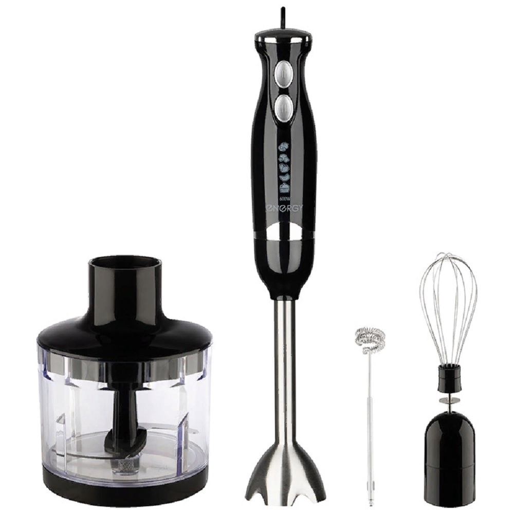 Блендер ENERGY / Энерджи EN-135 погружной, двухскоростной, из стали и пластика, черный, 600Вт / бытовая техника