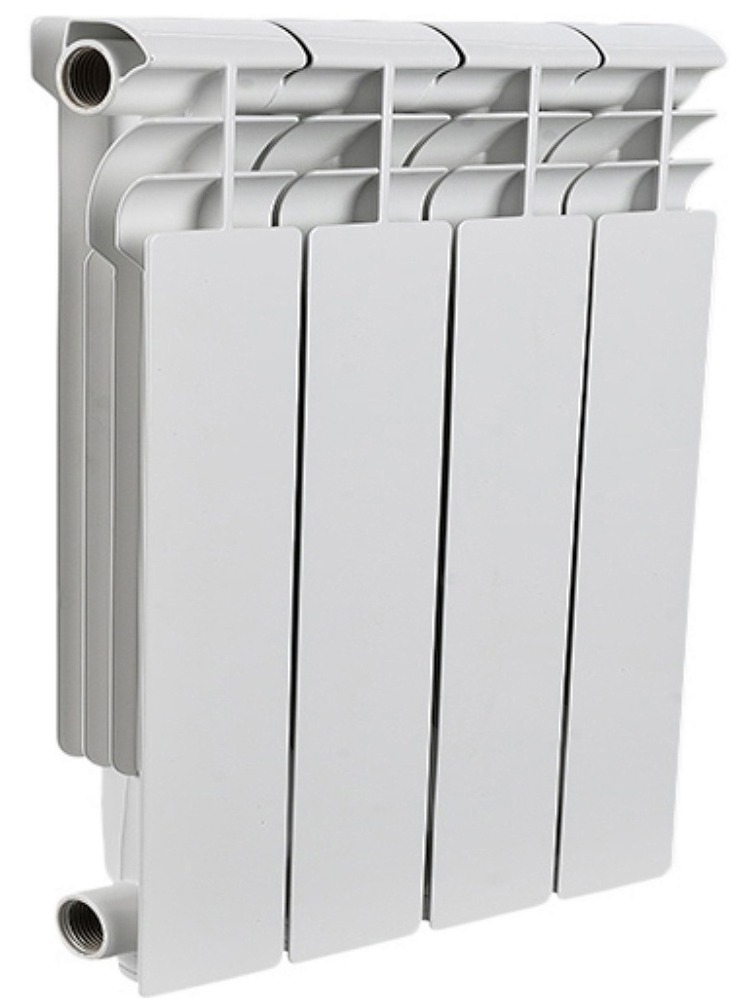 Секционный радиатор Rommer / Роммер Profi 350 RAL9016 алюминиевый, белый, 428×320×80мм, 4 секции, 15.79атм, теплоотдача 464Вт / отопление