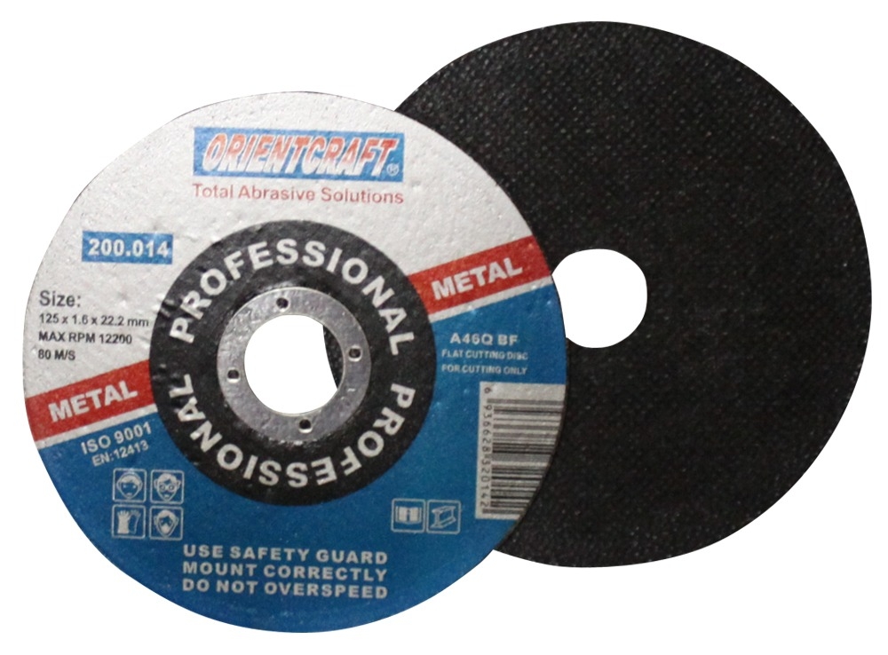 Круг отрезной ORIENTCRAFT / Ориенткрафт по металлу, абразив, посадочный диаметр 22.2мм, 125мм, толщина 1.6мм / оснастка