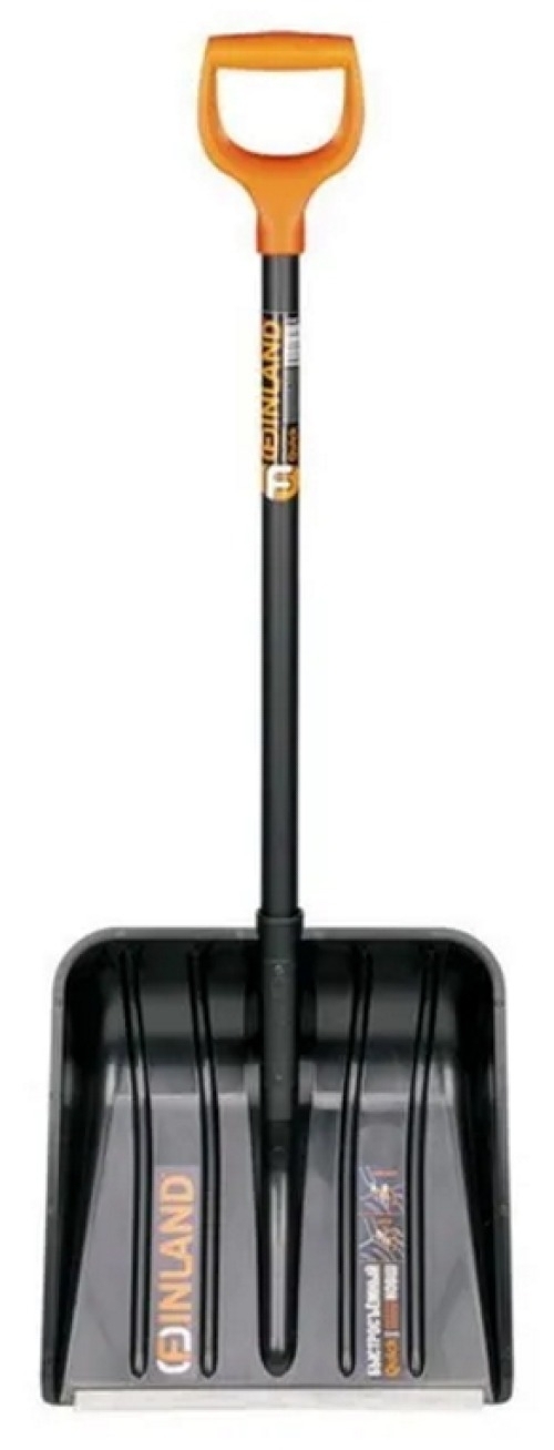 Лопата FINLAND / Финланд автомобильная для уборки снега с рукояткой, из пластика и алюминия, черная, ковш 270х205мм / садовый инструмент